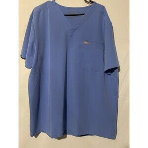 Figs Mens XL Technical Collection Scrub Shirt Top Blue EUC